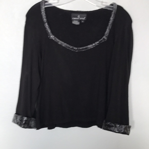 3 PIECE OUTFIT SNAKESKIN SILVER & BLACK SOFT MATERIAL SZ 14, WITH 2 BLOUSES SZ L - Picture 9 of 10